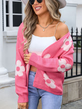 Load image into Gallery viewer, Flower Open Front Long Sleeve Cardigan
