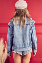 Load image into Gallery viewer, BiBi Button Up Long Sleeve Denim Jacket
