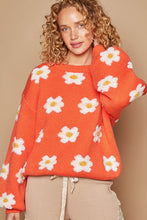 Load image into Gallery viewer, Daisy Pattern Drop Shoulder Sweater
